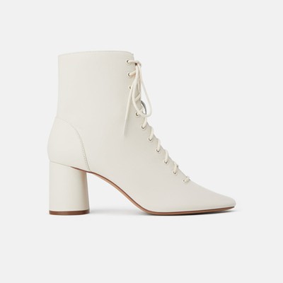 Lace Up Leather Ankle Boots from Zara