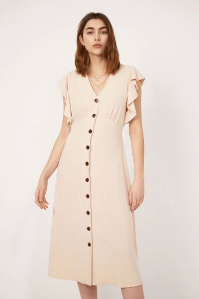 Flute Sleeve Midi Dress