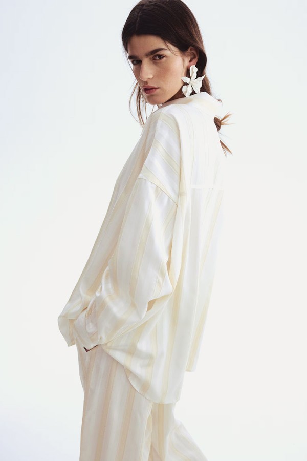 Oversized Dobby-Weave Shirt