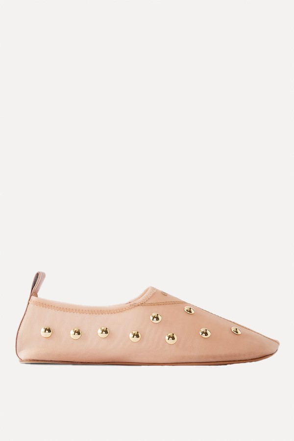 Rita Studded Mesh Flats from Chloé