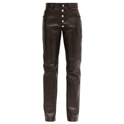 Braid-Pocket Leather Straight-Leg Trousers from Martine Rose