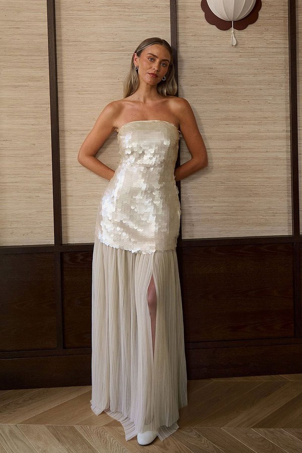 Sequin Bandeau Maxi Dress
