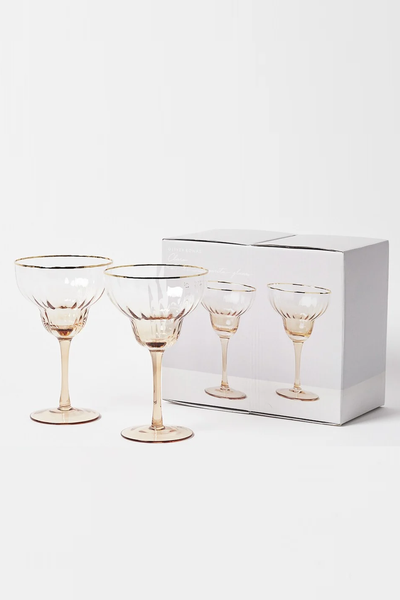 Claro Orange Margarita Glasses Set of Two from Oliver Bonas