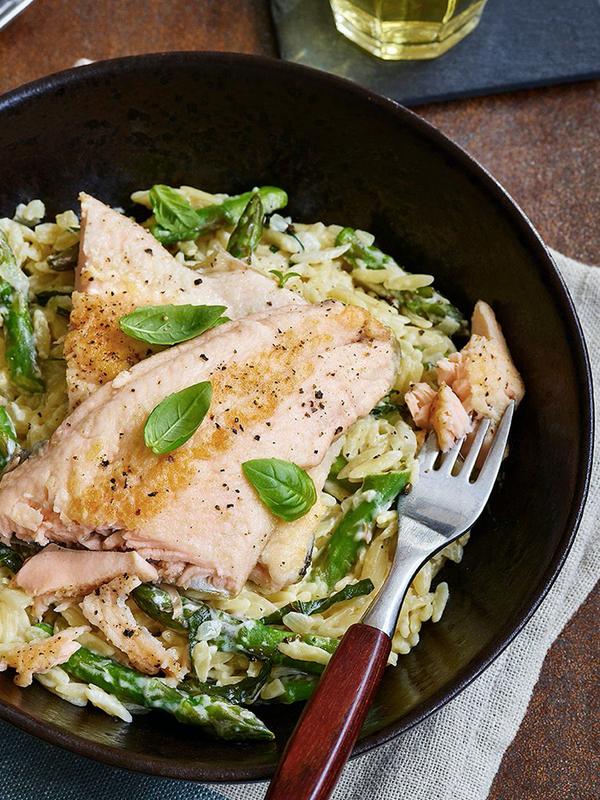 Trout With Creamy Risotto Style Orzo