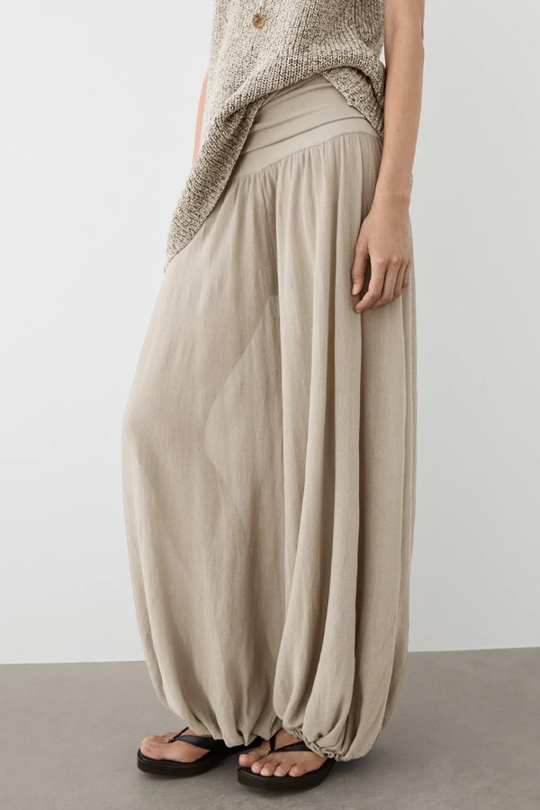 Sarouel Trousers With Wide Waistband from Massimo Dutti