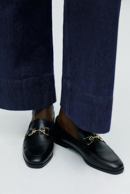 Soft Leather Loafers With Buckle