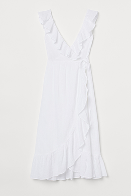 Flounce-Trimmed Cotton Dress from H&M