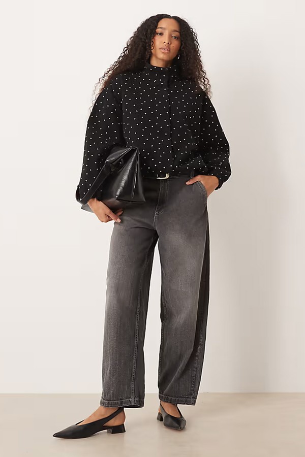 Denim Funnel Neck Sports Jacket from Asos Design