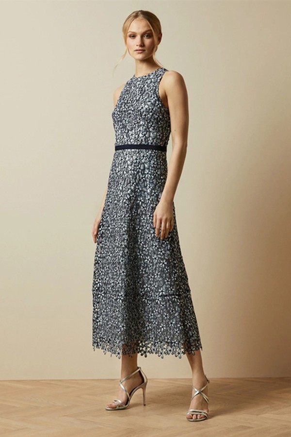Floral Lace Evening Dress