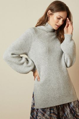 Sylinaa Chunky Wool Blend Roll Neck Jumper