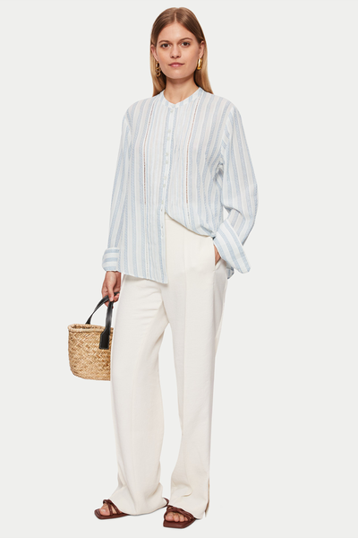 Cotton Stripe Broderie Shirt from Jigsaw