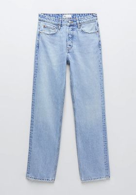 Straight Leg Mid-Rise Jeans from Zara
