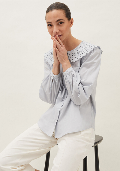 Pure Cotton Broderie Blouse from Phase Eight