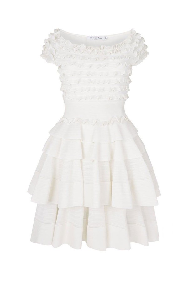 Stretch Knit Ruffle Mini Dress from Christian Dior 