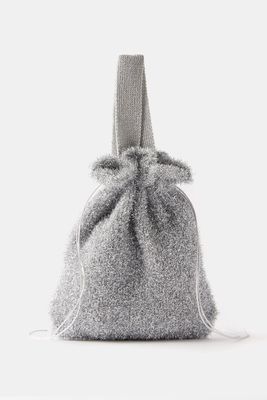 Ute Metallic-Knit Bucket Bag from Cecile Bahnsen