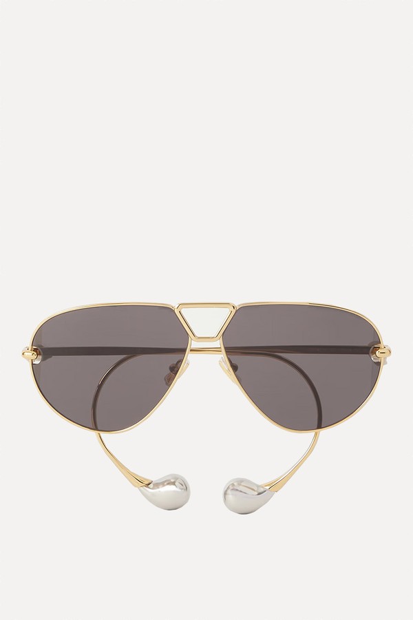 Drop Aviator-Style Sunglasses from Bottega Veneta