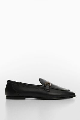 Leather Moccasin With Metallic Detail from Mango