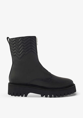 Field Zip-front Leather Boots from Maje
