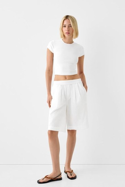 Rustic Cotton Bermuda Shorts from Bershka