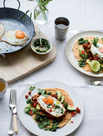 Fried Eggs, Avocado & Smoky Bean Tacos