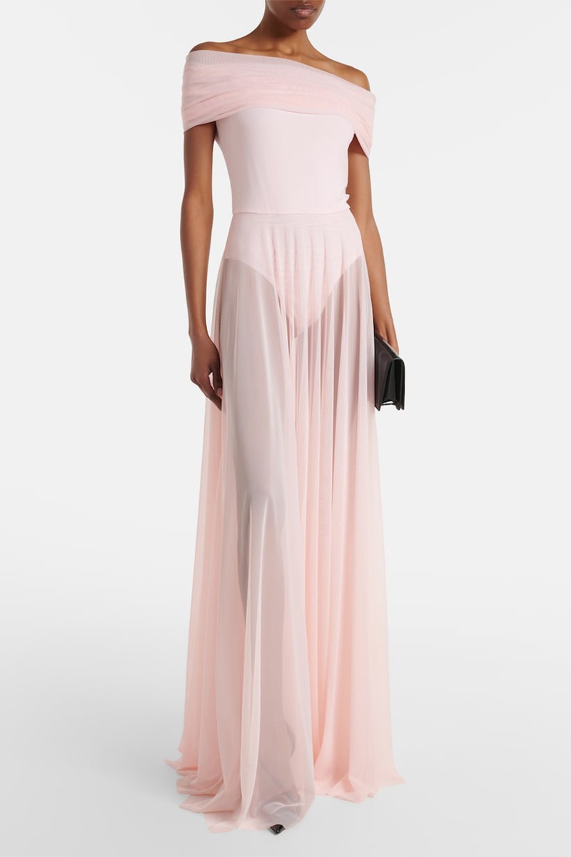 Semi-Sheer Mesh Maxi Dress from Norma Kamali