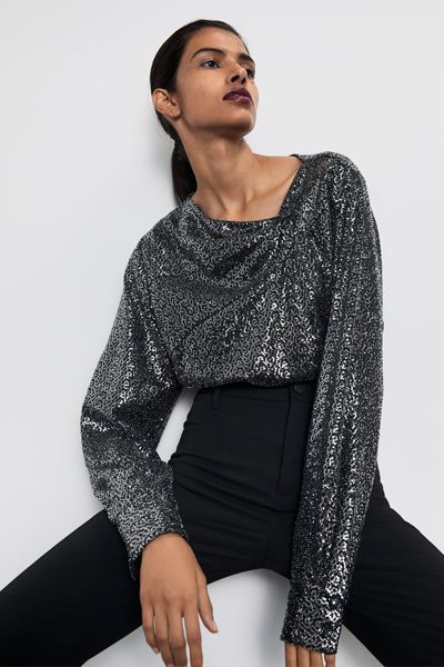 Sequinned Top With Knot