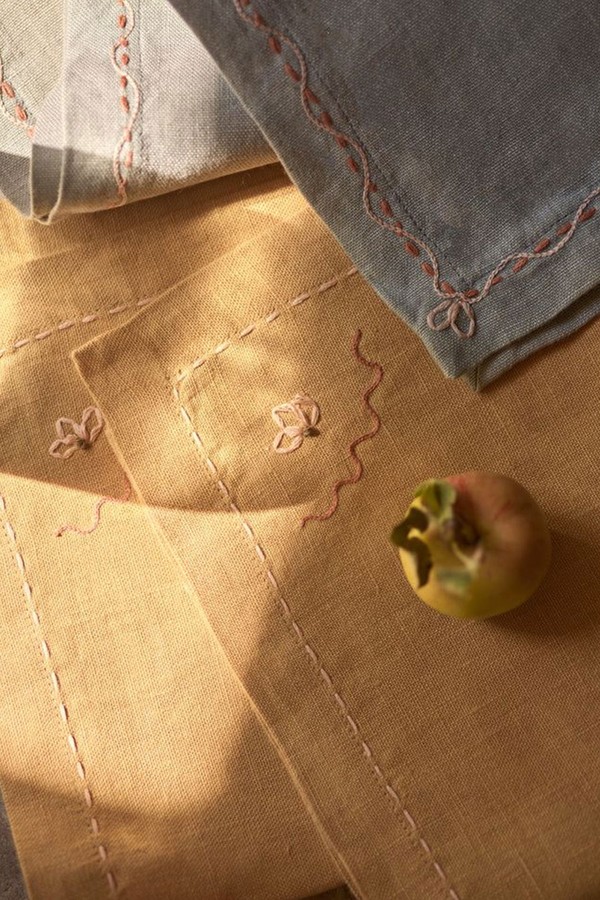 Embroidered Linen Napkin from Rowen & Wren