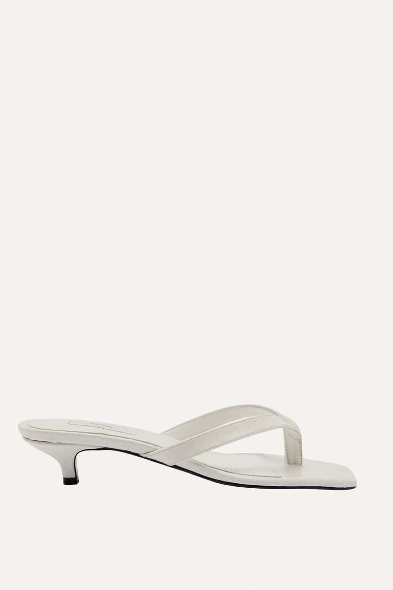40 Crocodile-Effect Leather Sandals from TOTEME