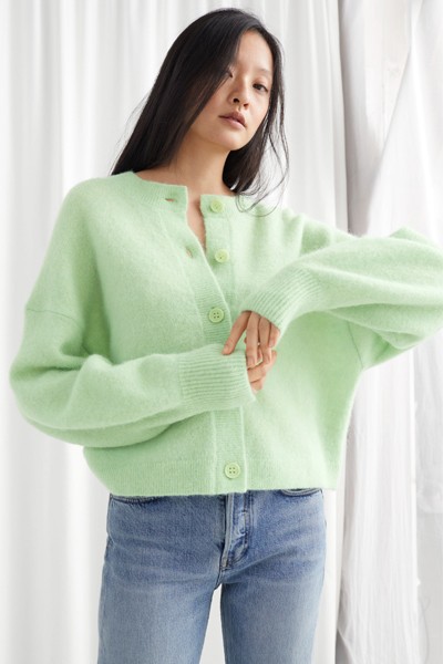 Oversized Ribbed Crewneck Cardigan from & Other Stories