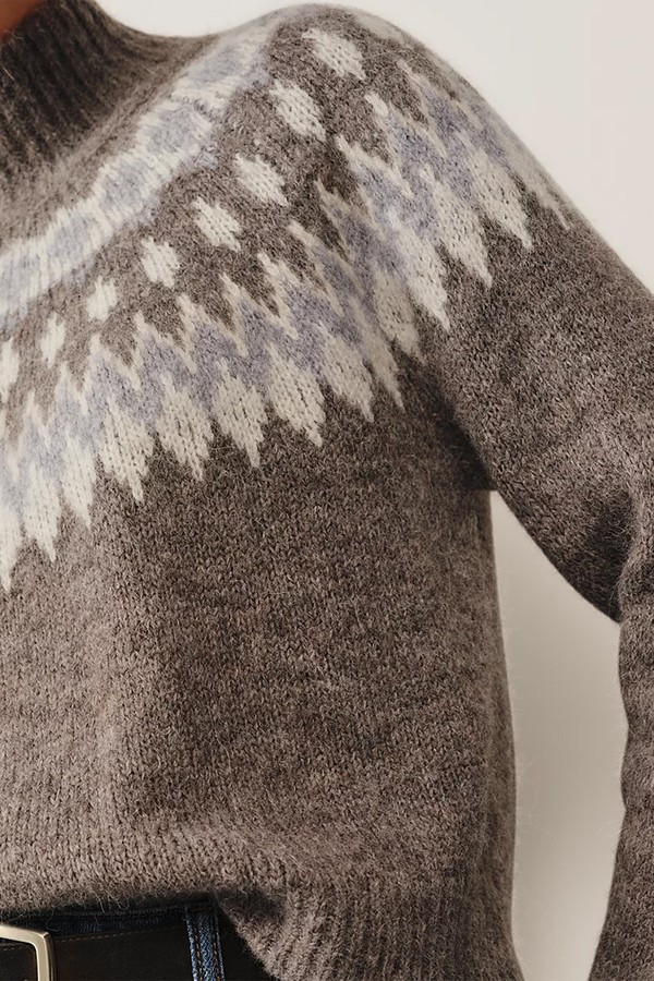 Blurred Fair Isle Jumper With Alpaca