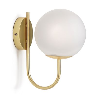 Moricio Brass & Opaque Glass Wall Lamp from La Redoute Interieurs