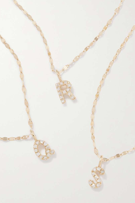Initial Sparkle Gold Diamond Necklace from Stone & Strand