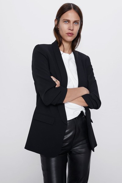 Blazer With Turn-Up Sleeves from Zara