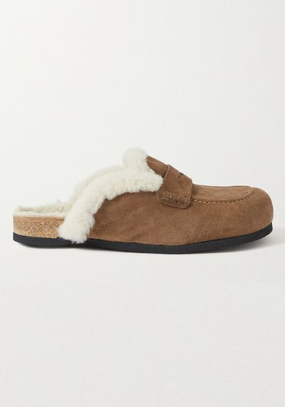 Shearling Lined Suede Slippers from JW Anderson