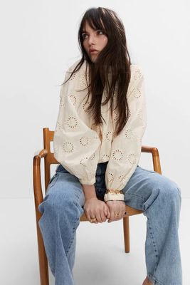 Openwork Embroidered Blouse from Mango