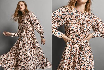 100% Silk Polka Dot Print Dress, £249