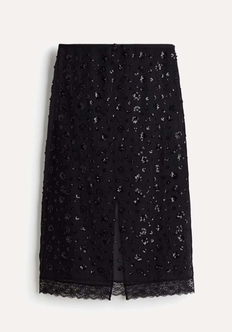 Sequinned Chiffon Skirt 