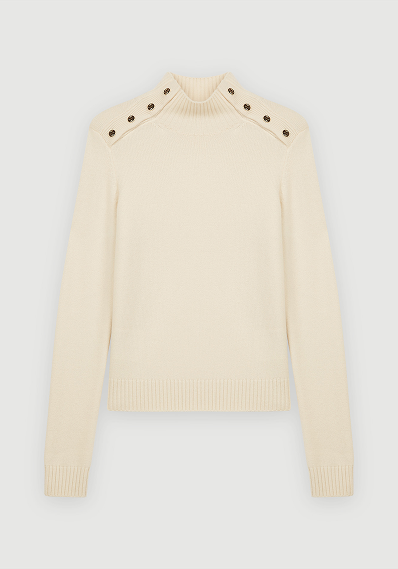 Cashmere Sweater With Stand-Up Collar