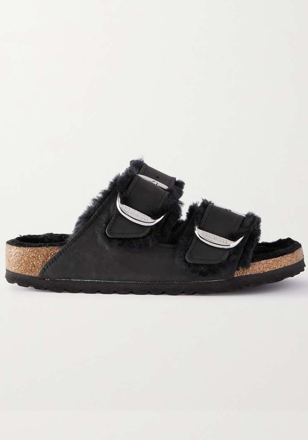 Arizona Shearling-Lined Suede Sandals