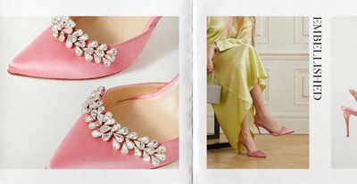 Vittorio 85 Crystal-Embellished Slingback Pumps, £730 | Jennifer Chamandi