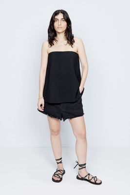 Trapeze Crepe Bandeau Top from Raey