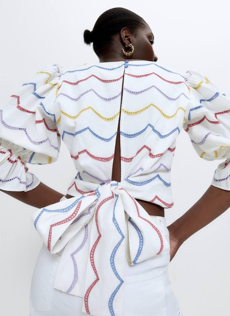Multicoloured Embroidered Shirt from Uterque