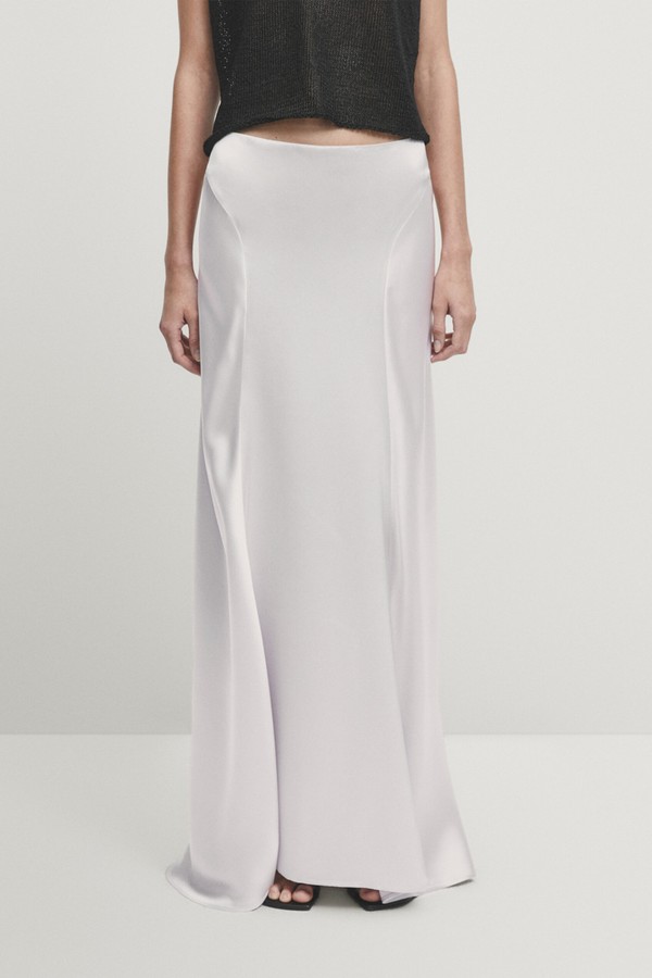 Satin Skirt With Seams from Massimo Dutti