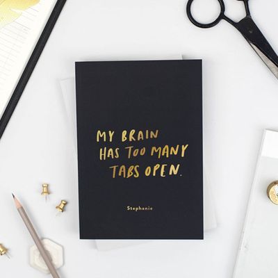 Brain Has Too Many Tabs Open Personalised Notebook from Old English Company