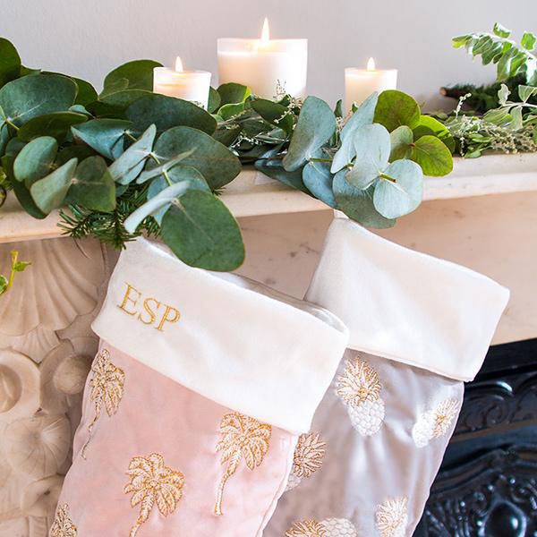 Palmier Christmas Stocking, £25 | Elizabeth Scarlett
