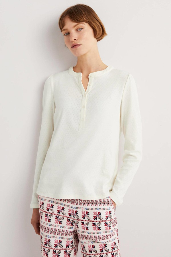 Jersey Puff-Sleeve Henley from Boden