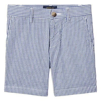 Blue and White Stripe Seersucker Shorts from Ralph Lauren
