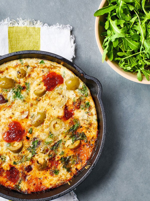 Manchego, Chilli Jam & Olive Frittata