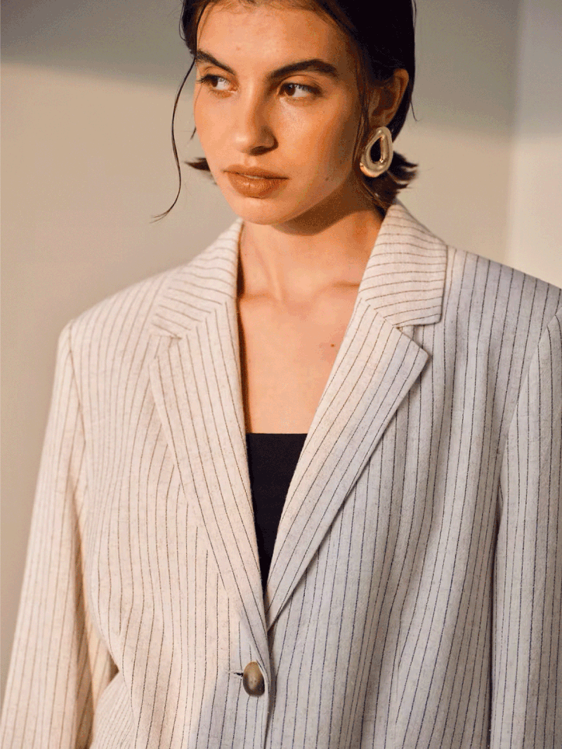 Co ord Linen One Button Blazer from Topshop