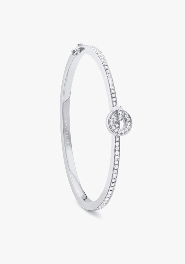 Roulette Flip White Gold Diamond Bangle